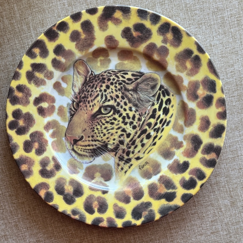 Leopard Wall Decor 10.5” Decorative Plate ~ Limoge Style~ Safari Chic